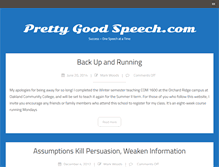 Tablet Screenshot of prettygoodspeech.com